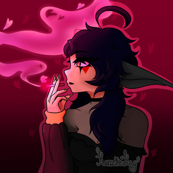 My sona smoking a "love" cig 12/7/24